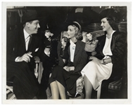 Moe Howard Personally Owned 10 x 8 Glossy Photo From 1937 Featuring Melvyn Douglas, Virginia Bruce and Margaret Lindsay Holding Three Stooges Hand Puppets -- Very Good Condition